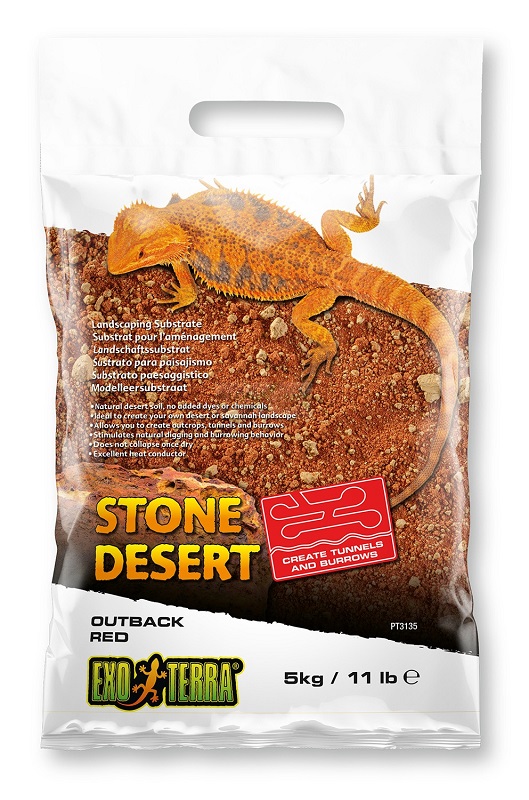 Н231350 Грунт "ExoTerra" Stone Desert пустынный с глиной для террариума 5кг красный РТ3135