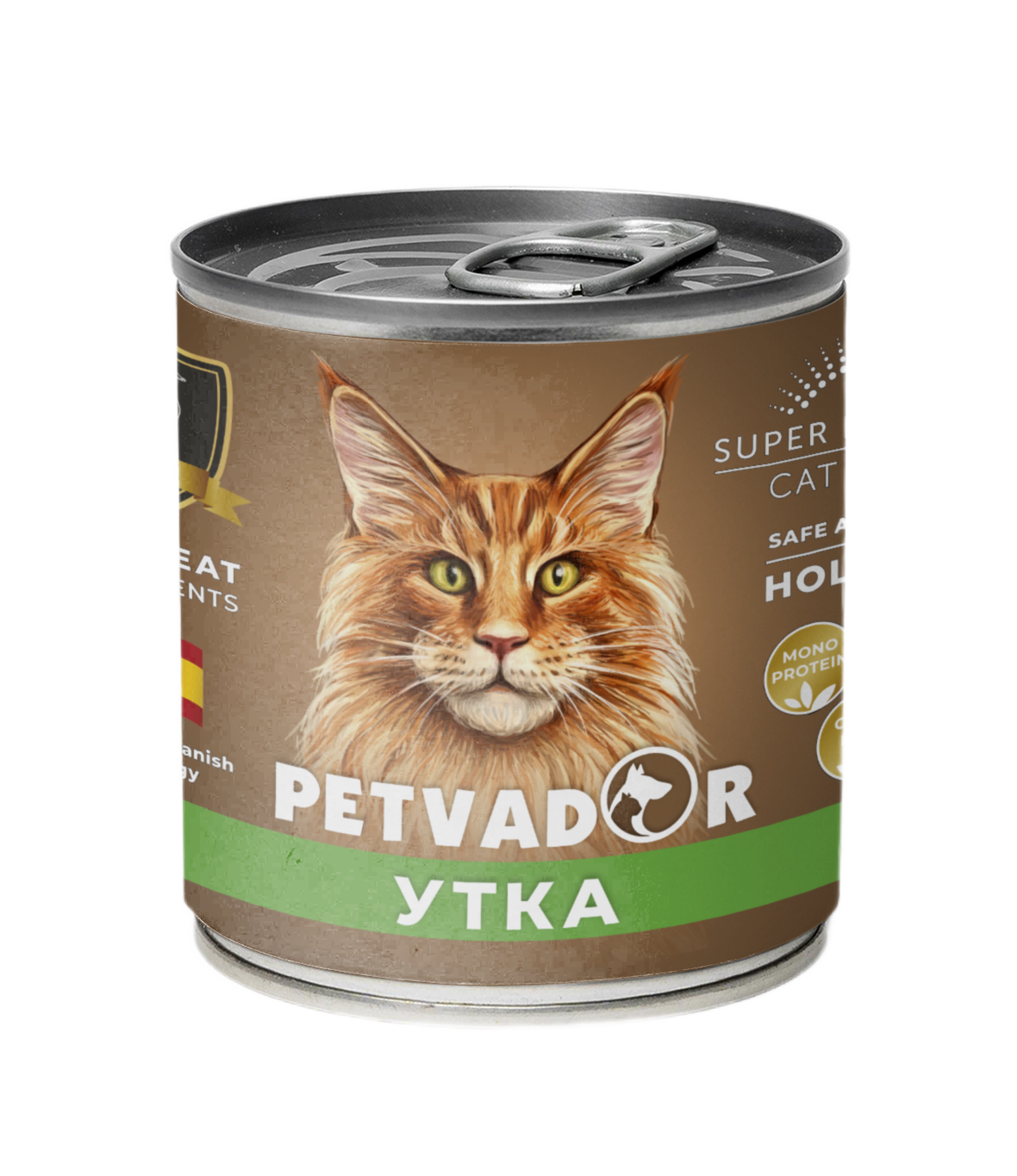 PETVADOR Cat Holistic влажный корм для кошек всех пород Утка 240г ж/б
