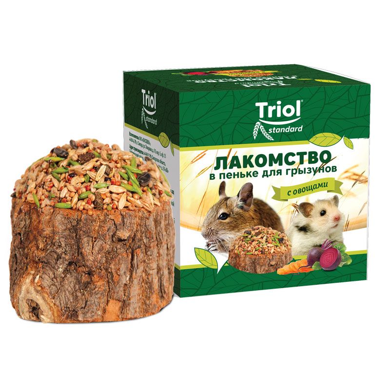 Лакомство в пеньке для мелких грызунов с овощами 70г