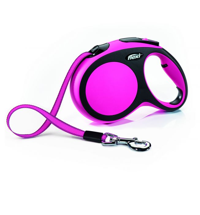 Flexi Рулетка New Comfort L (до 60кг) 5м лента розовая