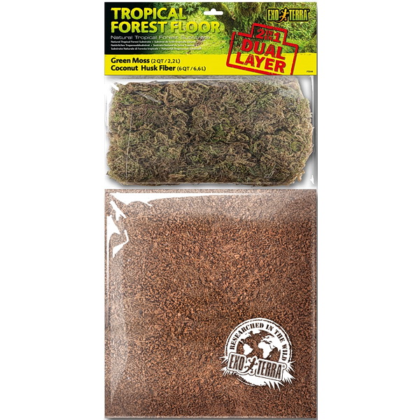 Н231442 Грунт 2в1 "ExoTerra" Forest Floor для террариума 2,2+6,6л (зел.мох+кокос) РТ3144