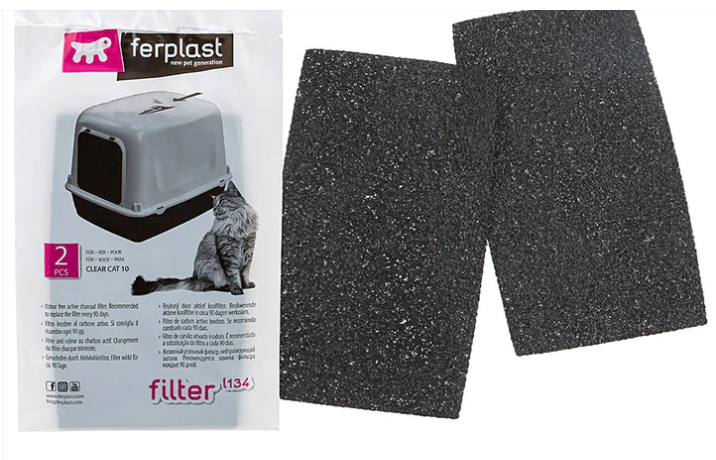 Ферпласт L134 Фильтр для туалета CLEAR CAT 10 15,5х9х0,2см (2шт)