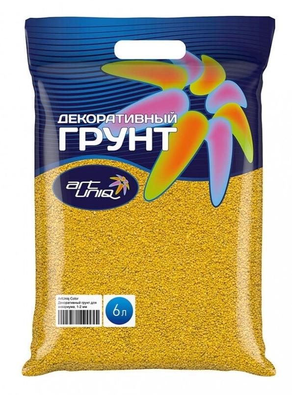 ArtUniq Грунт Жёлтый для аквариума 1-2мм 6л (9кг)