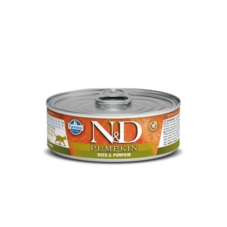 N&D Cat Pumpkin ж/б Консервы для взрослых кошек утка,тыква 80г
