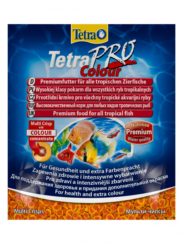 Tetra Pro Colour Crisps Корм-чипсы для улучшения окраса всех декоративных рыб 12г (саше)