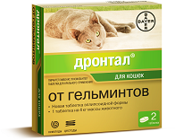 Байер Дронтал (№2) препарат для дегельминтизации кошек 2таб.