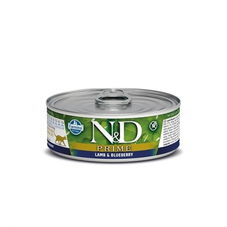 N&D Cat Prime ж/б Консервы для кошек ягнёнок,черника 70г