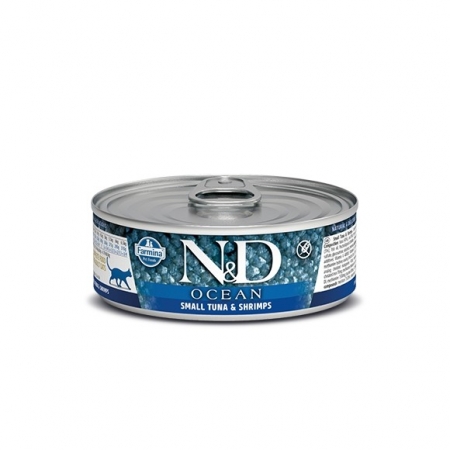 N&D Cat Ocean ж/б Консервы для взрослых кошек тунец,креветки 70г