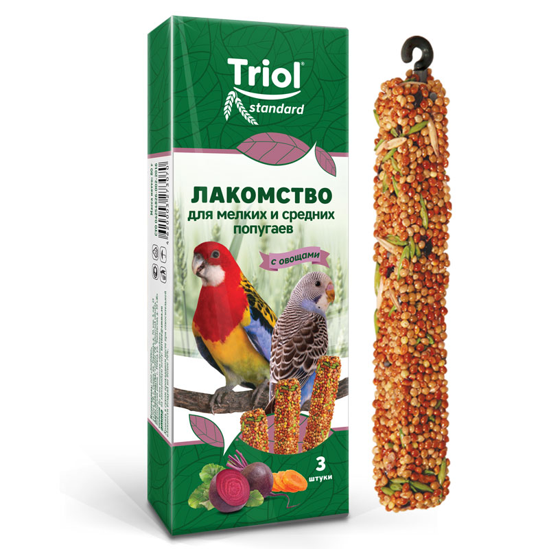 Triol Standard Лакомство для мелких и средних попугаев с овощами 80г