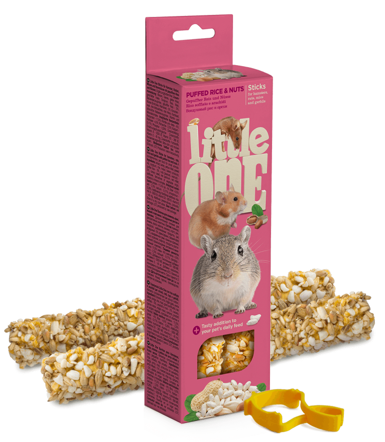 Little One Палочки для мелких видов грызунов с рисом и орехами 120г (2шт)