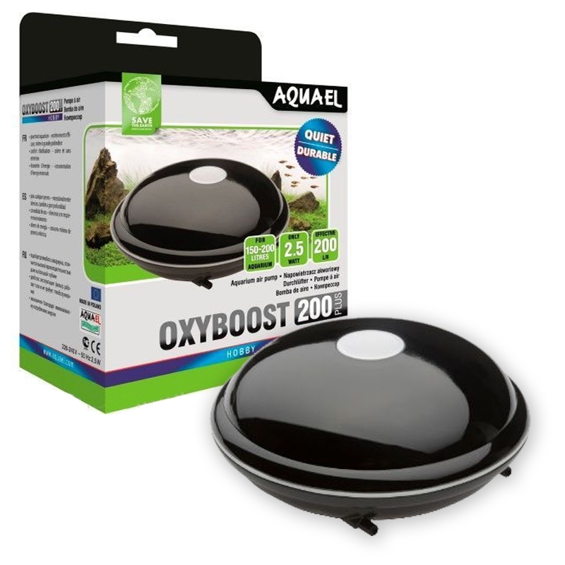 Aquael OXYBOOST 200 Plus компрессор двухканальный 2,5Вт 2х100л/ч (до 200л)