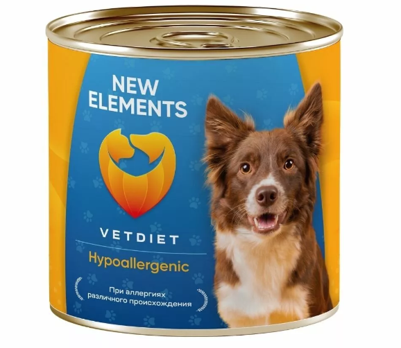 NEW ELEMENTS Hypoallergenic для собак при Аллергии ж/б 340г