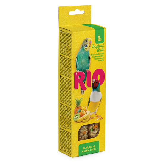 RIO Sticks палочки для волнистых попугайчиков и экзотов с троп.фруктами 80г