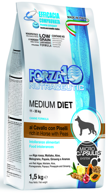 Форза 10 Dog Medium Diet Диетический корм для собак средних пород конина,горох,рис 1,5кг