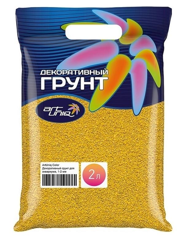 ArtUniq Грунт Жёлтый для аквариума 1-2мм 2л (3кг)