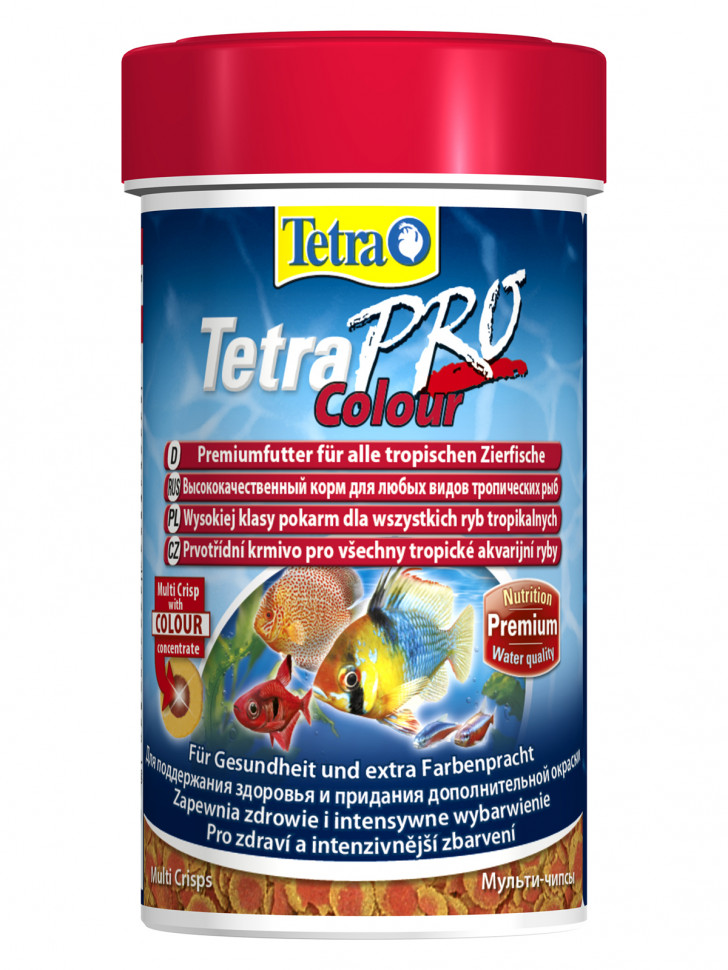 Tetra Pro Colour Crisps корм-чипсы для улучшения окраса всех декоративных рыб 100мл