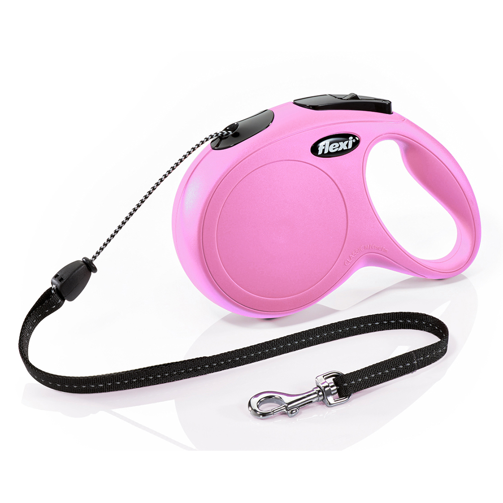 Flexi Рулетка New Classic M (до 20кг) 5м трос розовая