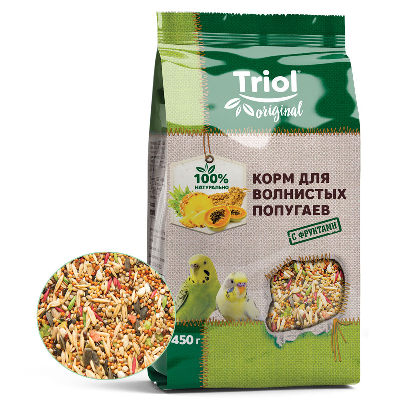 Корм Triol Original для волнистых попугаев с фруктами 450г