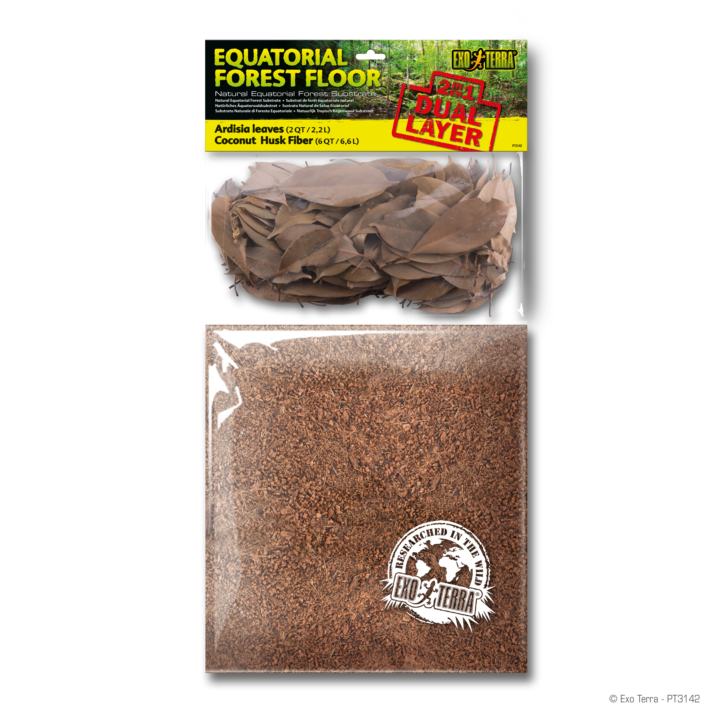 Н231428 Грунт 2в1 "ExoTerra" Forest Floor для террариума 2,2+6,6л (лист ардизии+кокос) РТ3142