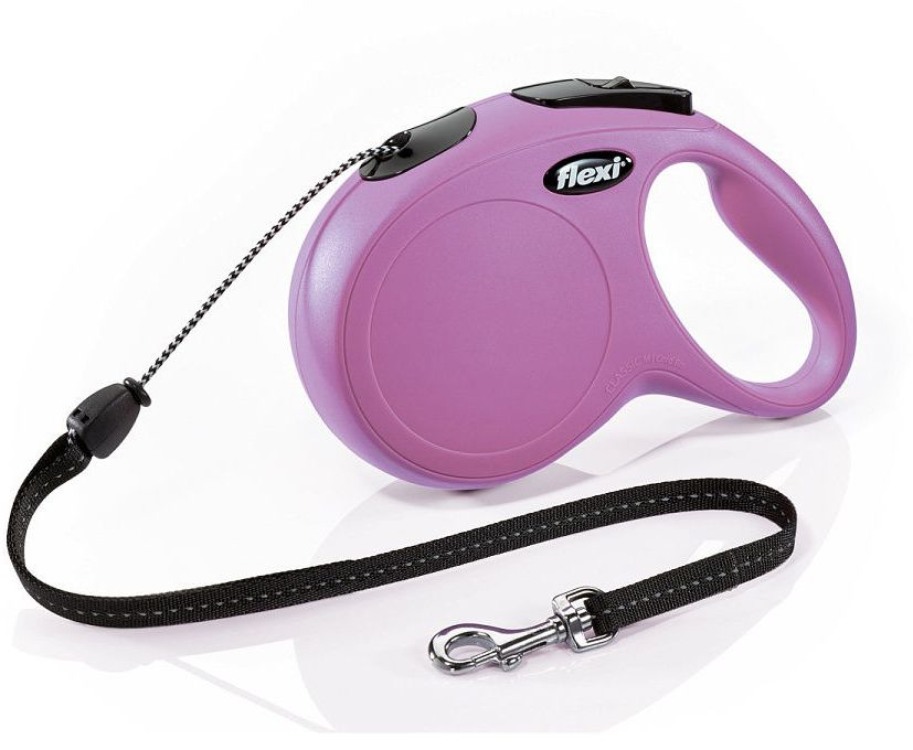 Flexi Рулетка New Classic M (до 20кг) 8м трос розовая