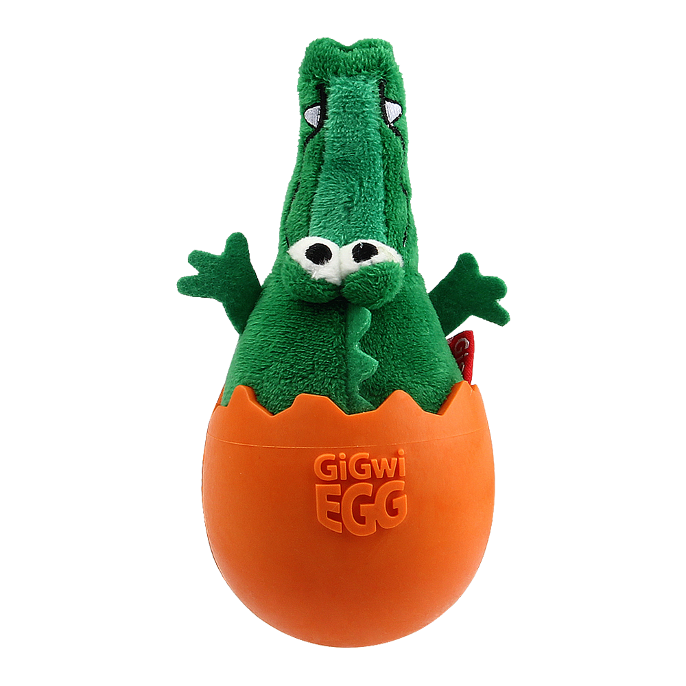 75462 GiGwi игрушка для собак Крокодил неваляшка с пищалкой