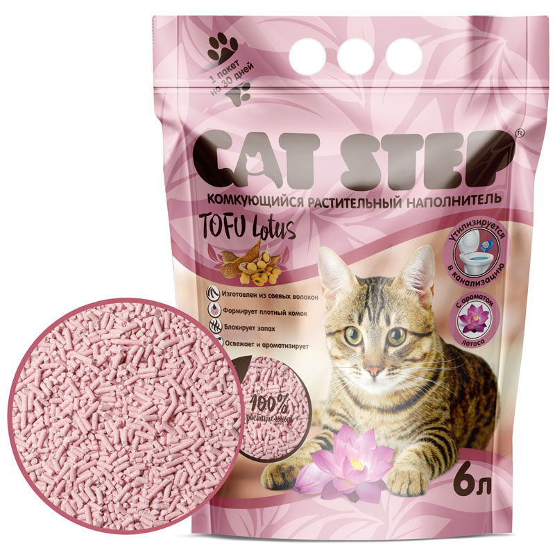 Cat Step Наполнитель TofuLotus комкующийся растительный 6л