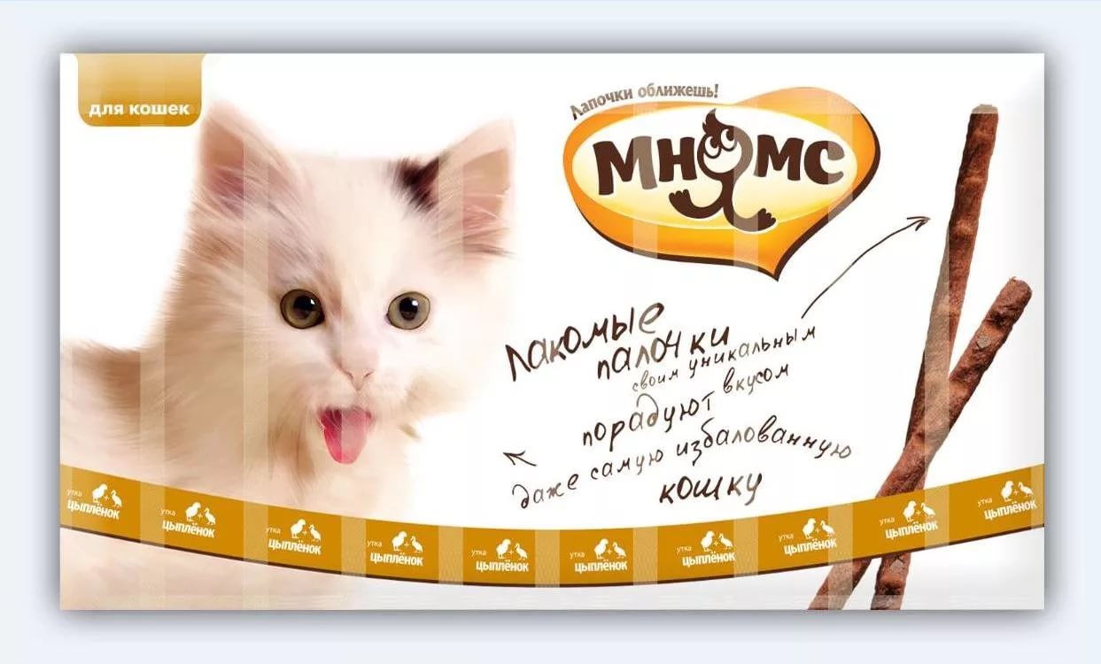 Мнямс Лакомые палочки 13,5см для кошек цыплёнок,печень 10х5г