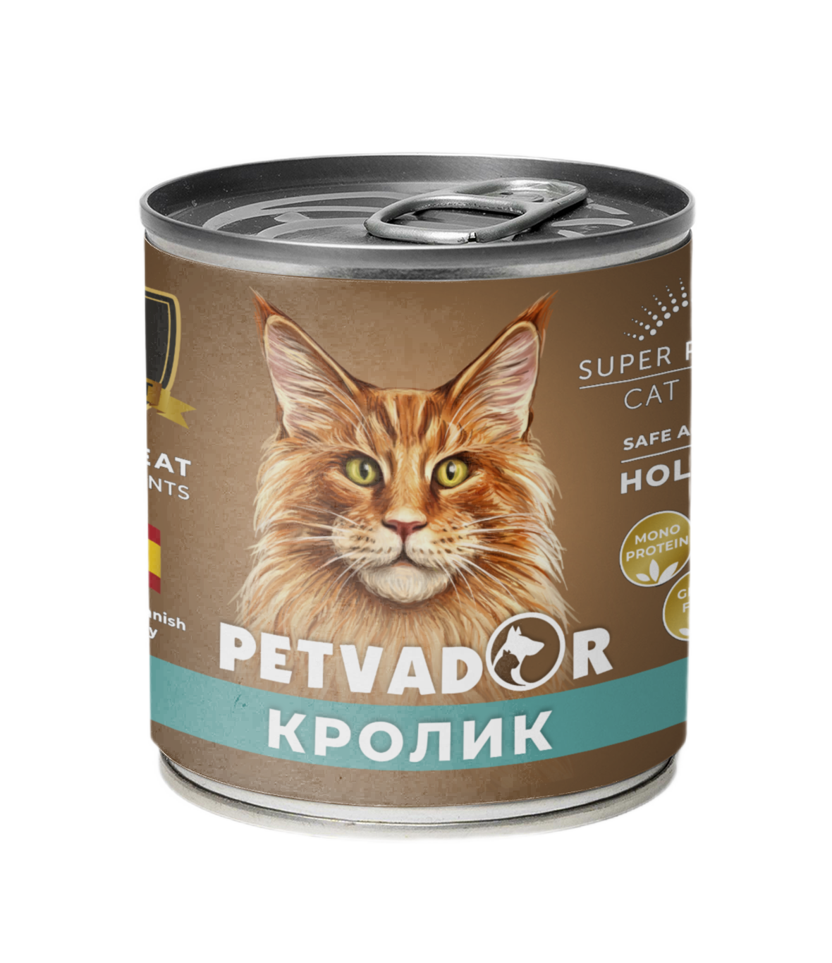 PETVADOR Cat Holistic влажный корм для кошек всех пород Кролик 240г ж/б