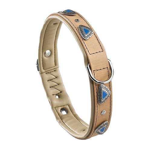 Ферпласт GIOTTO C 30/67 Ошейник кожаный с декоративными элементами,бежевый
