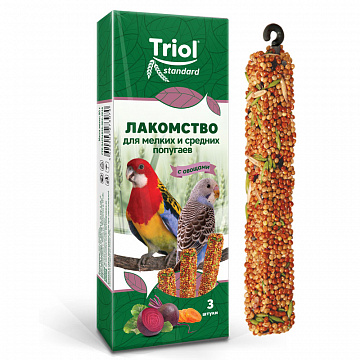 Triol Standard Лакомство для мелких и средних попугаев с овощами 80г