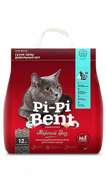 Наполнитель Pi-Pi-Bent Морской Бриз комкующийся для кошачьего туалета крафт-пакет 5кг
