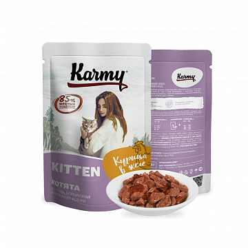 Karmy Cat Kitten Корм для Котят Курица в желе 80г (пауч)
