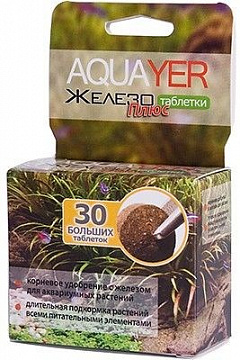 AQUAYER Корневое удобрение Железо Плюс для аквариумных растений 30таб